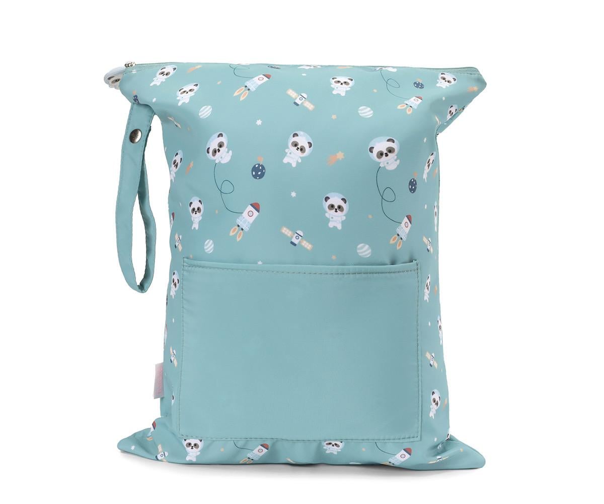 Bolsa impermeável grande e personalizável Pandas in Space