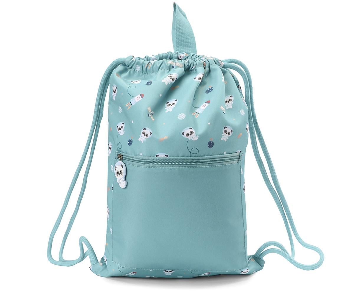 Mochila de tecido Saco Impermeável Personalizável Pandas in Space
