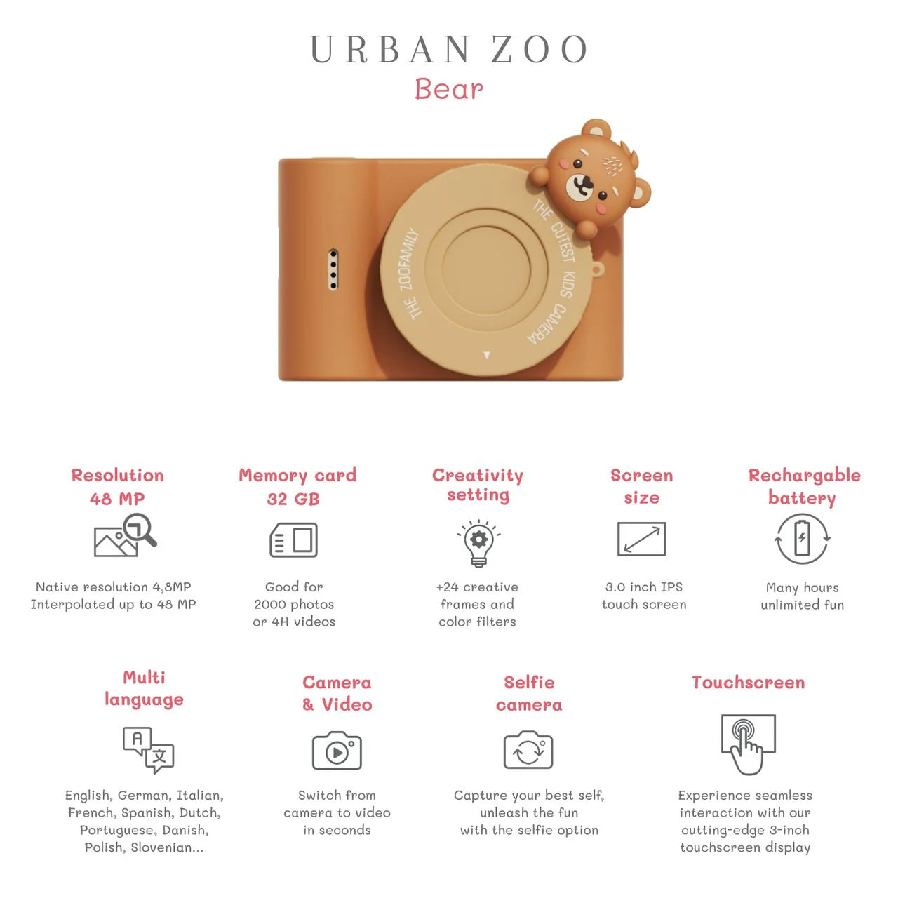 Máquina Fotográfica Infantil The Zoo Family – Urban Zoo