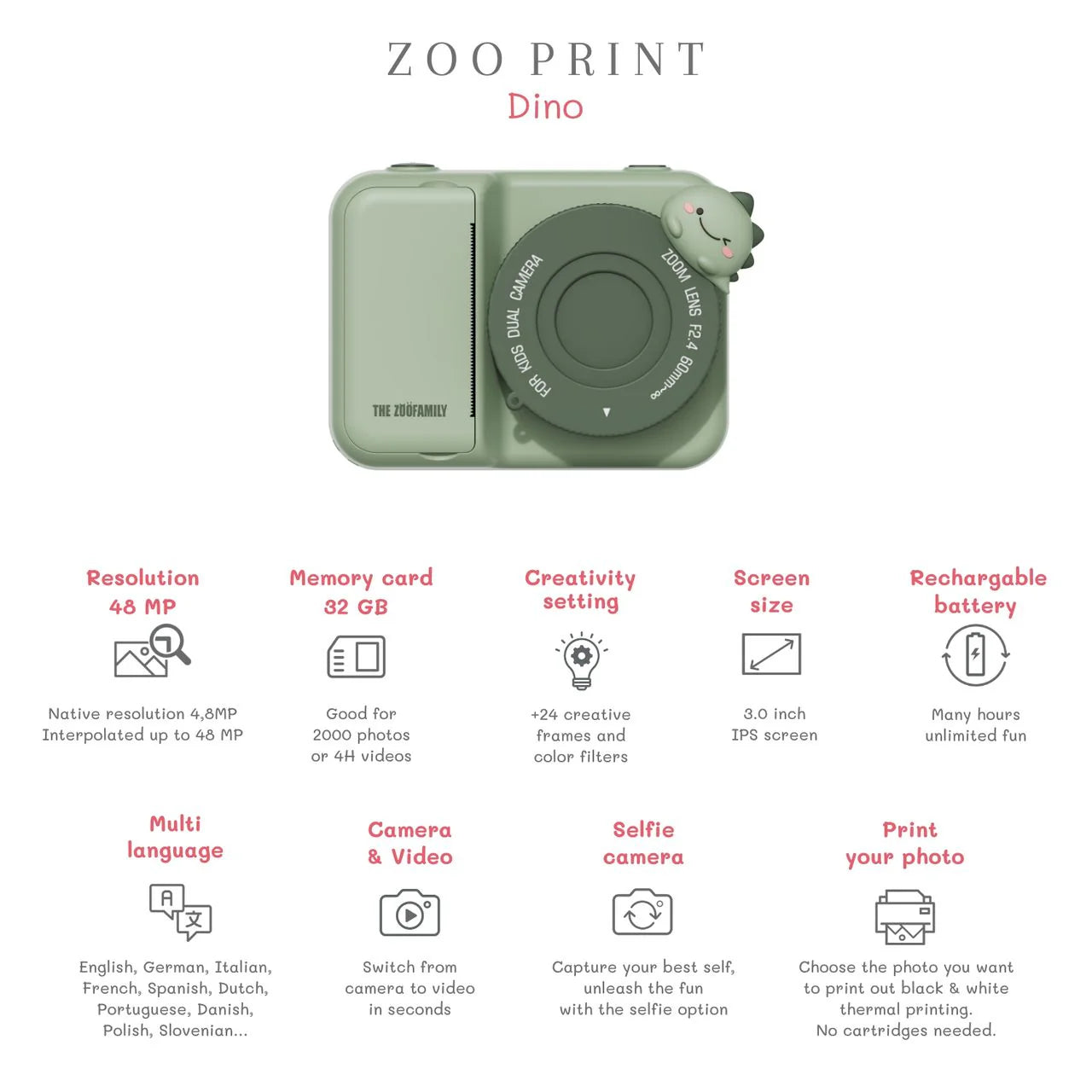 Máquina Fotográfica Infantil The Zoo Family - Zoo Print