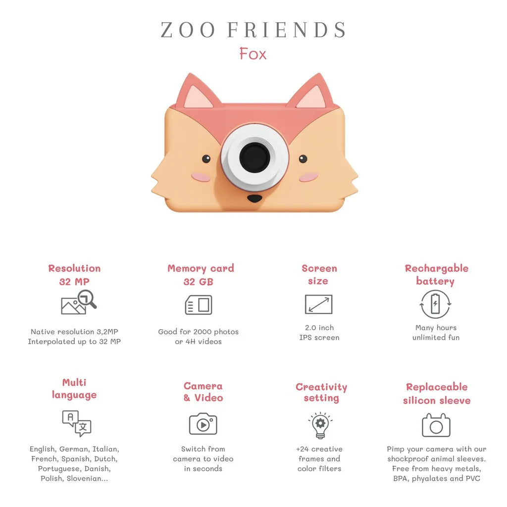 Máquina Fotográfica Digital Infantil The Zoo Family – Zoo Friends