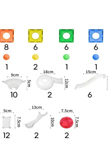 Conjunto de construção magnético - pista de bolas colorida 100 peças