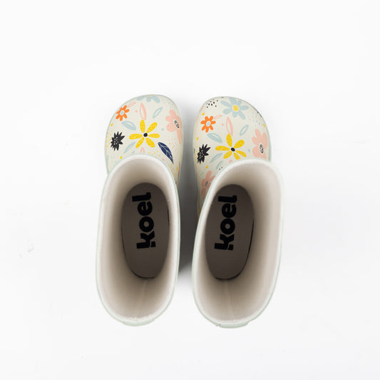 Galochas Koel Wellie White Flowers