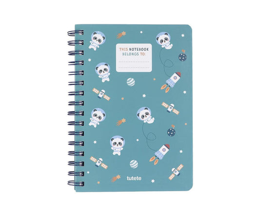 Caderno escolar Pandas in Space