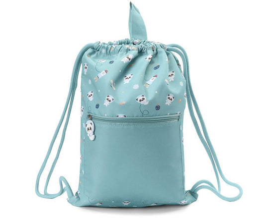 Mochila  de tecido Saco Impermeável Personalizável Pandas in Space
