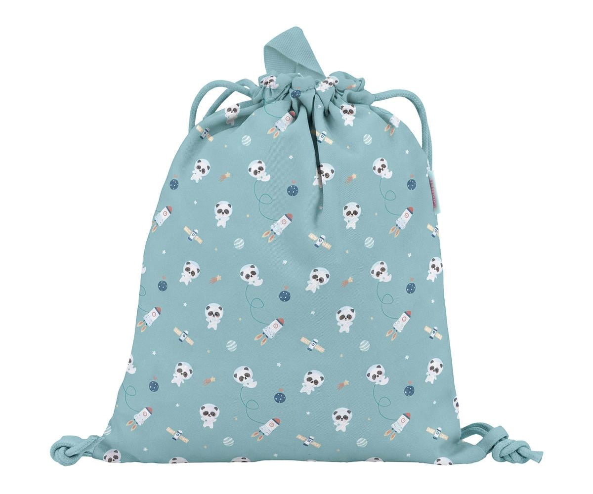 Mochila de tecido personalizável Pandas in Space