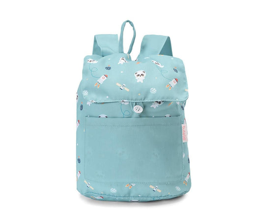 Mochila de tecido pequena personalizável Pandas in Space