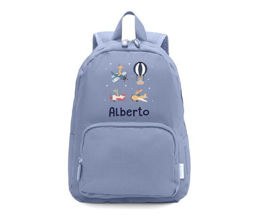 Mochila Solid Color Personalizada Marinho Planes